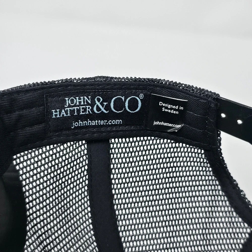 John Hatter & Co Snapback Cap Black A-Frame Trucker Hat The‎ Boss Rubber Patch